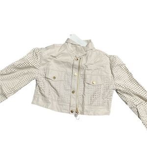 Chic Kids' Tan Utility Jacket with Gold Accents